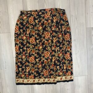 Coldwater Creek Women's 3X True Wrap Floral Printed Skirt USA Made Vintage